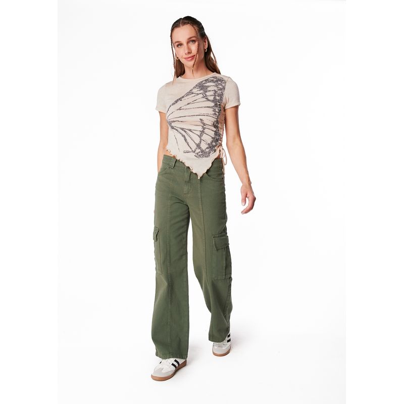 EFESIS - POLERA ELIÁN REGULAR ASIMETRICA RECOGIDO COSTADO - Beige