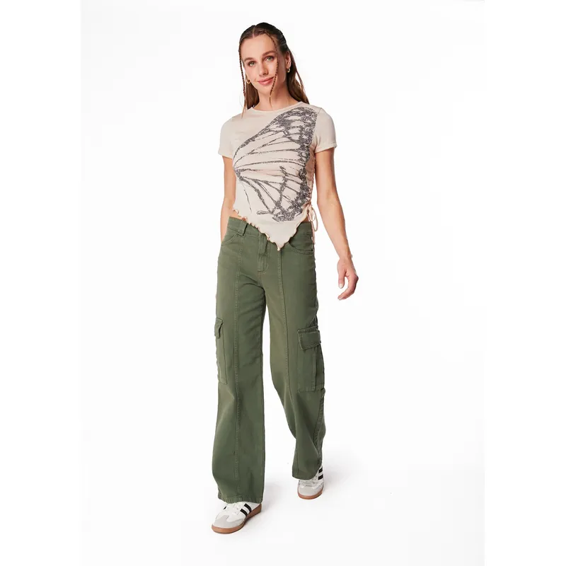 EFESIS - POLERA ELIÁN REGULAR ASIMETRICA RECOGIDO COSTADO - Beige