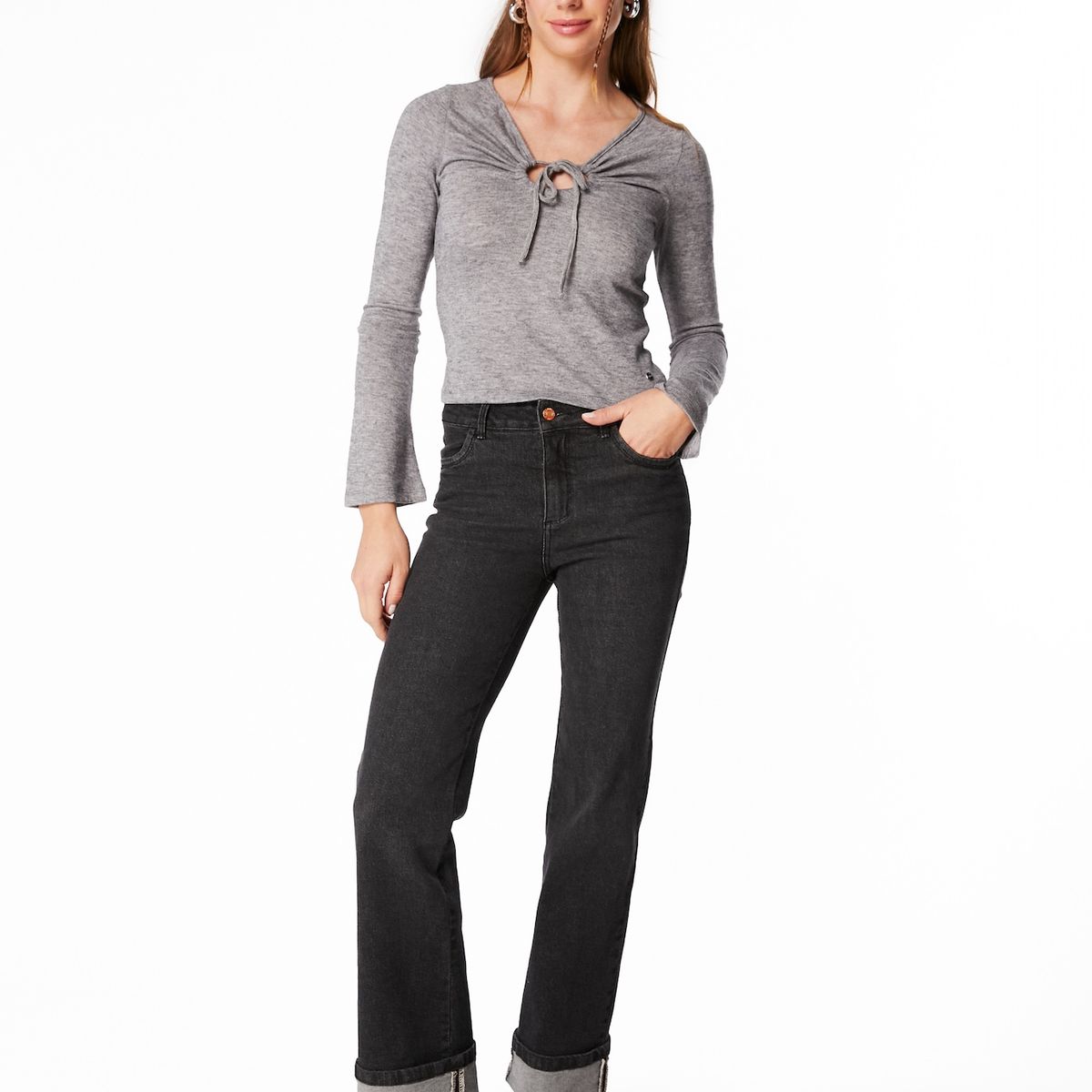 EFESIS - POLERA KAIO REGULAR AMARRA ESCOTE - Crudo - L