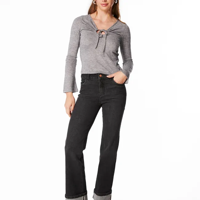 EFESIS - POLERA KAIO REGULAR AMARRA ESCOTE - Crudo - L