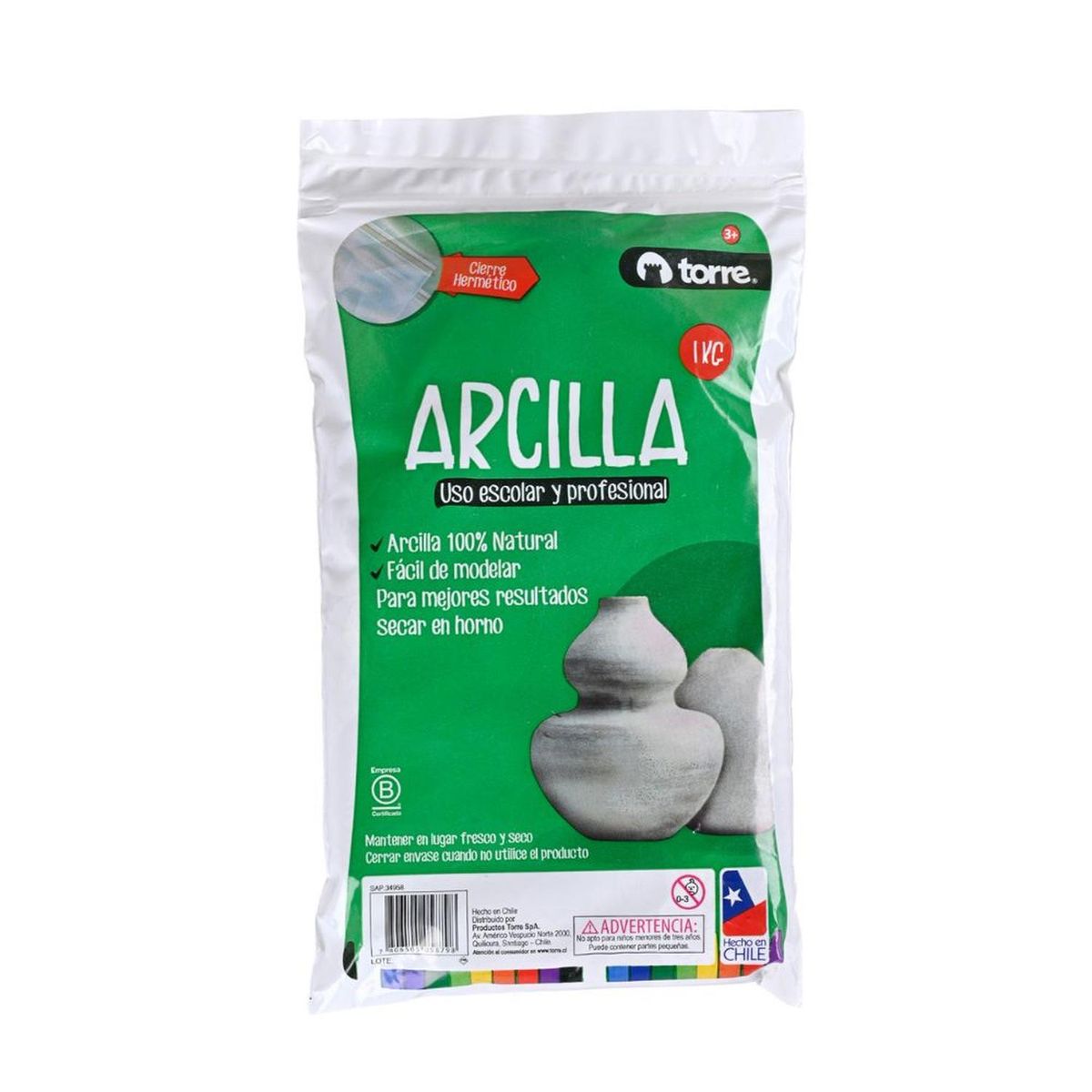 TORRE - Arcilla 1 Kg Uso Escolar y Profesional Torre