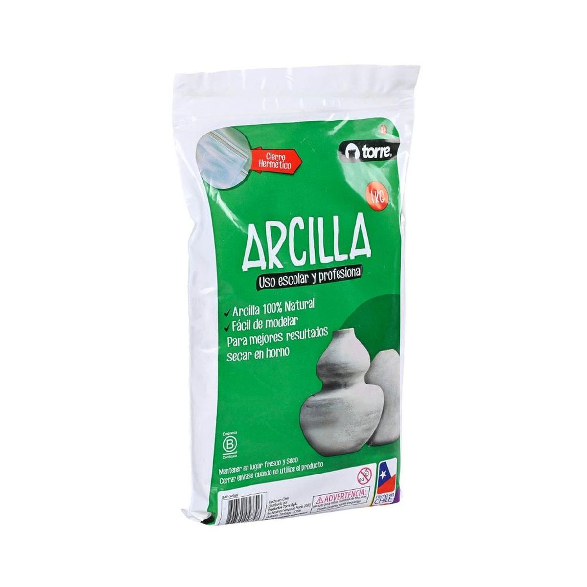 TORRE - Arcilla 1 Kg Uso Escolar y Profesional Torre