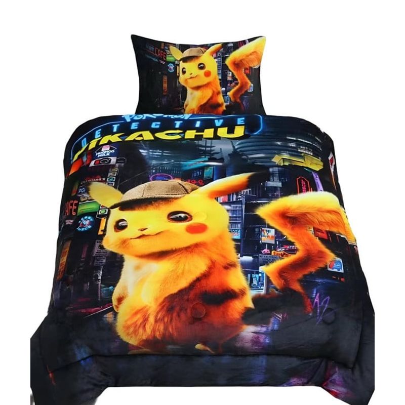 GENERICO - CUBRECAMA DE INVIERNO CON CHIPORRO NIÑO PIKACHU