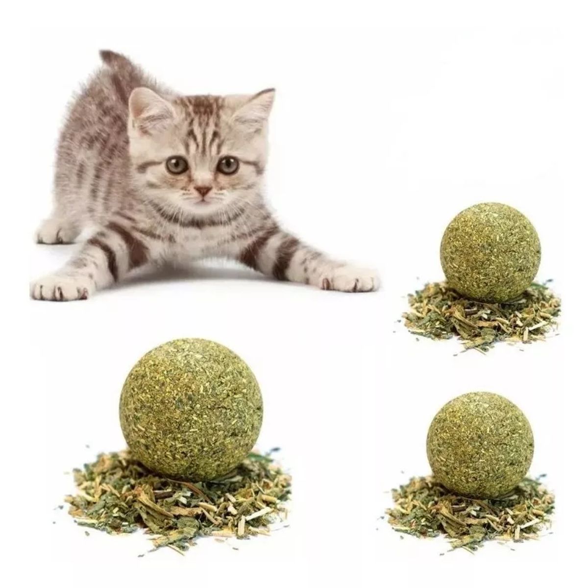 GENERICO - Pack De 3 Bola De Hierba Gatera Prensada, Para Gatos