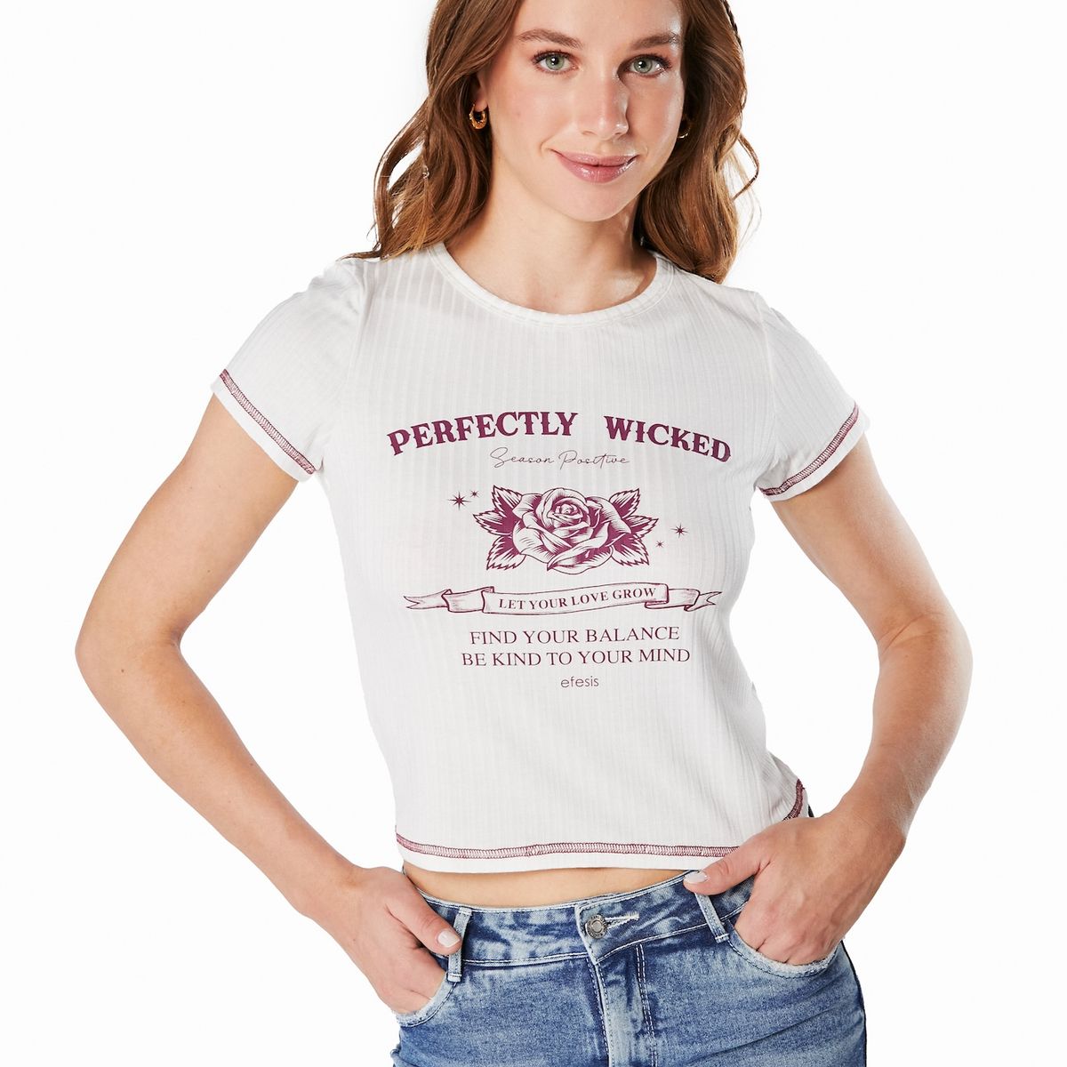 EFESIS - POLERA ROSSE REGULAR HILO CONTRATONO - Crema