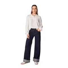 EFESIS - JEANS MOLLE PALAZZO BASTILLA ANCHA - Azul