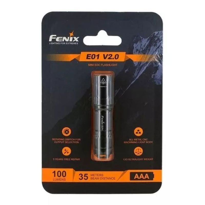FENIX - Linterna Fenix E01 V2.0, 100 Lúmenes, MinillaveroColor De Luz Blanca