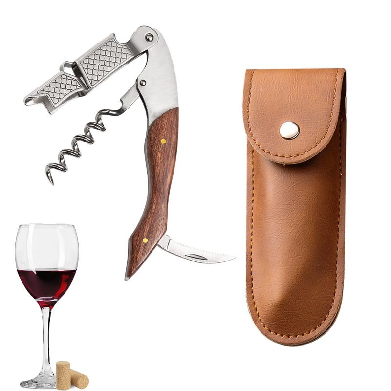 GENERICO - 3 En 1 Acero Inoxidable Sacacorchos De Vino Con Bolsa