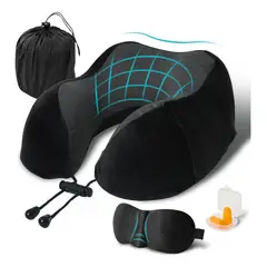GENERICO - Almohada De Viaje Con Antifaz Tapones De Oídos Avión