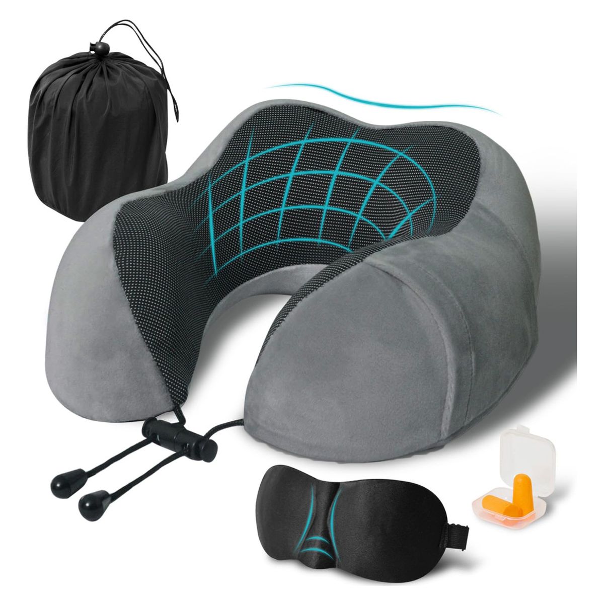 GENERICO - Almohada De Viaje Con Antifaz Tapones De Oídos Avión