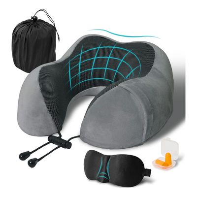 Imagen 1 del producto Almohada De Viaje Con Antifaz Tapones De Oídos Avión