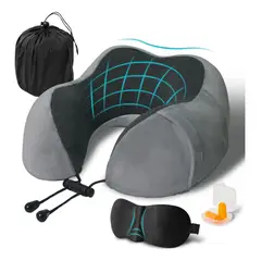 GENERICO - Almohada De Viaje Con Antifaz Tapones De Oídos Avión