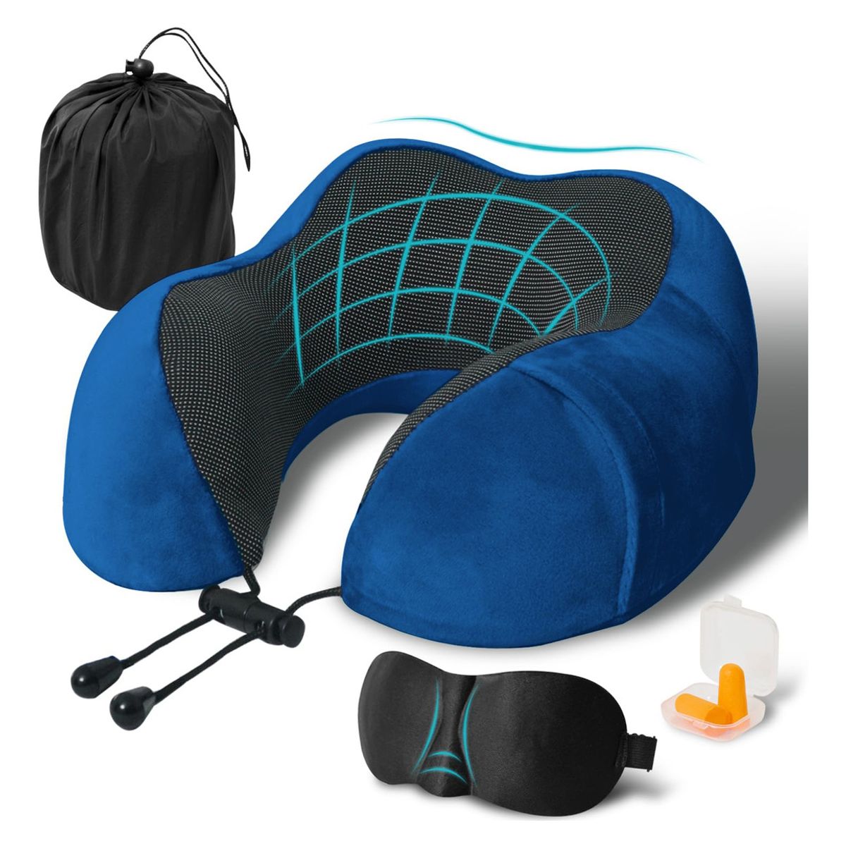 GENERICO - Almohada De Viaje Con Antifaz Tapones De Oídos Avión