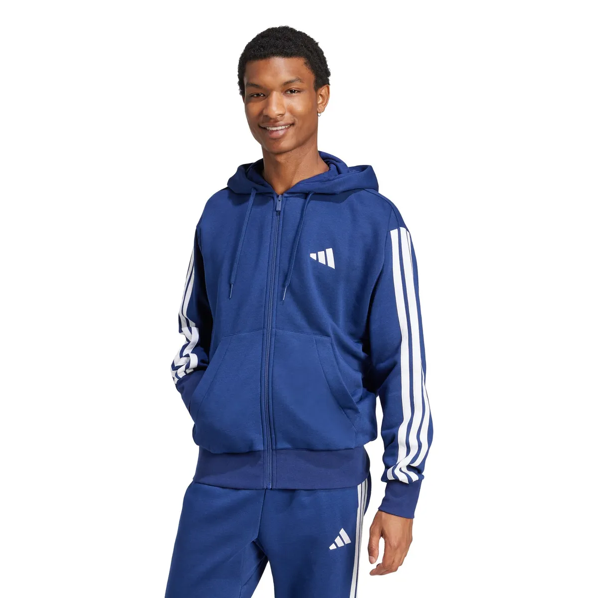 ADIDAS - Polerón con Capucha Essentials Fleece 3 Tiras