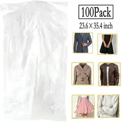 KUANGYE - 100 Bolsas Transparentes Fundas Para Ropa Trajes 60x90cm