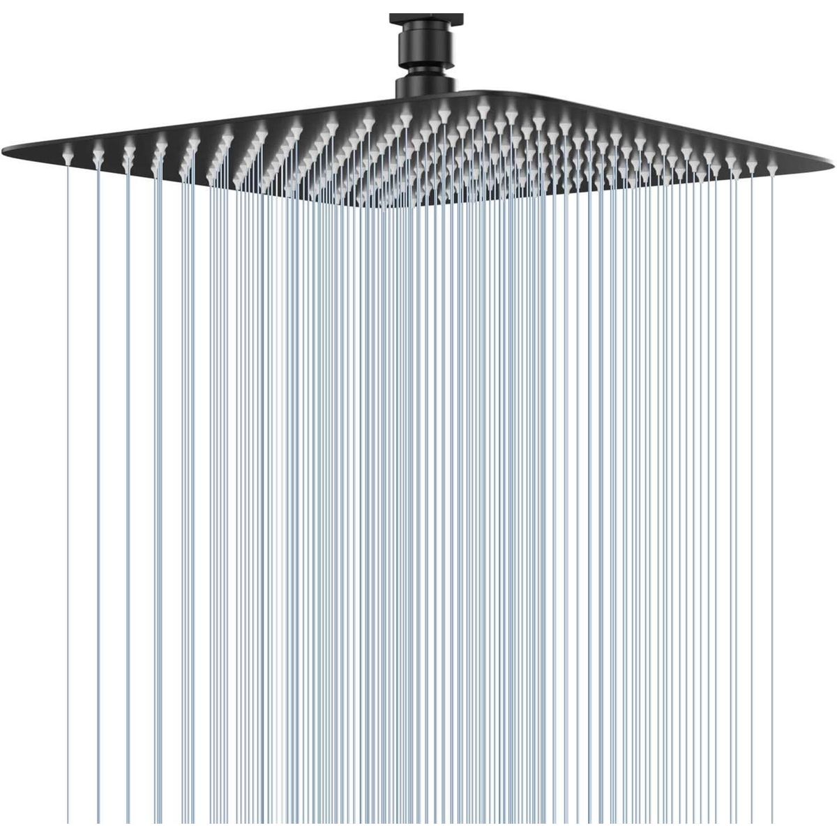 KUANGYE - Plato Ducha Cuadrado Acero Inoxidable 20 Cm Negro