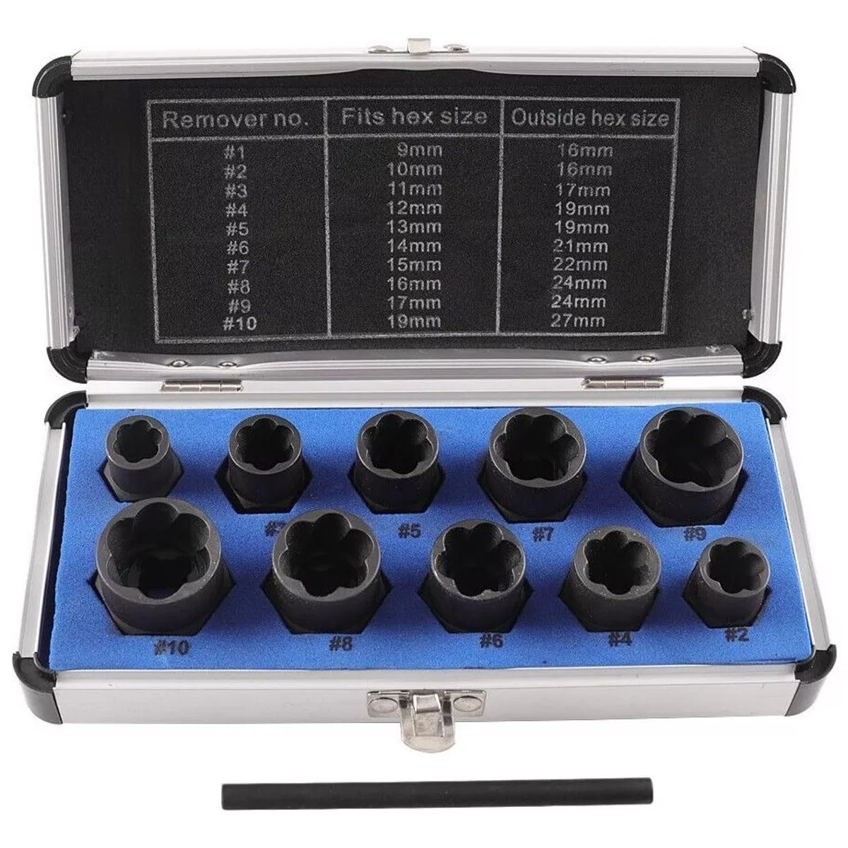 GENERICO - Set Dados Extractores Pernos Y Tuercas Rodadas 9 A 19mm