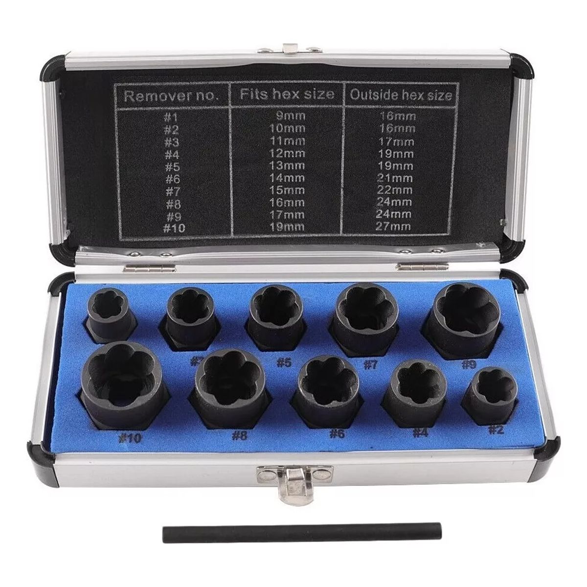 GENERICO - Set Dados Extractores Pernos Y Tuercas Rodadas 9 A 19mm