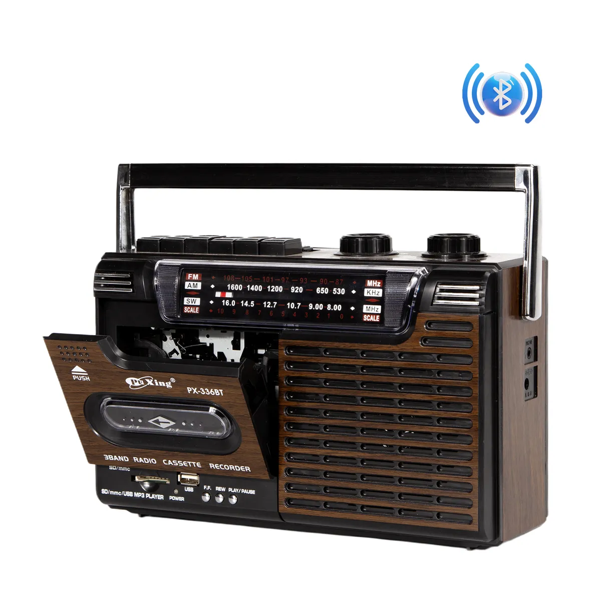 VIDITA - Radio Cassette Bluetooth Retro Vintage Antigua AmFm MP3 SD USB a Pilas