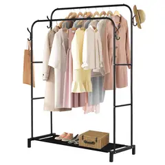 VIDITA - Perchero Organizador Colgante De Ropa Doble Barra Metálico Negro