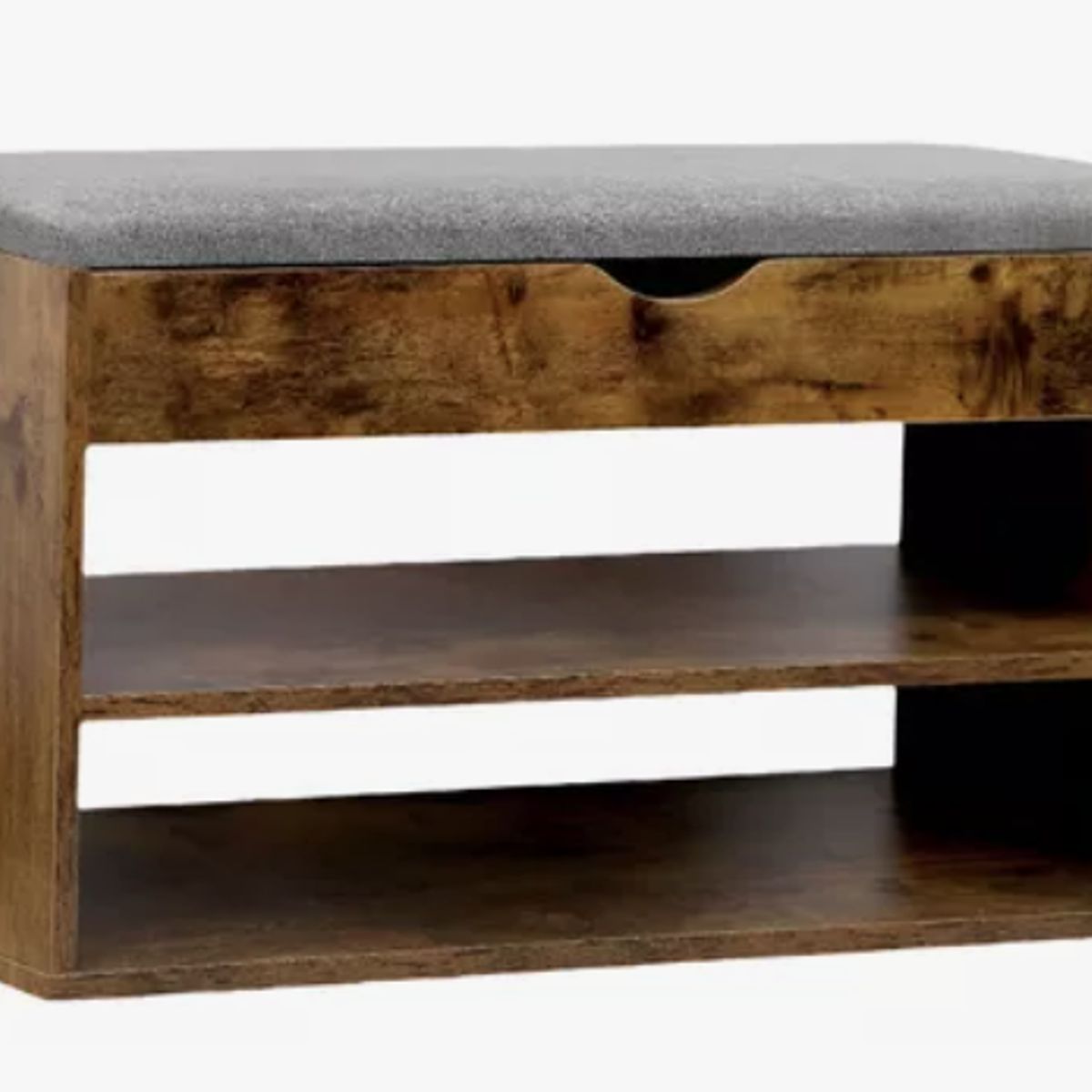 IDEEHOUSE - Zapatero Madera Con Asiento 2 Niveles 1 Cajon 80x30x44cm