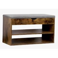 Zapatero Madera Con Asiento 2 Niveles 1 Cajon 80x30x44cm