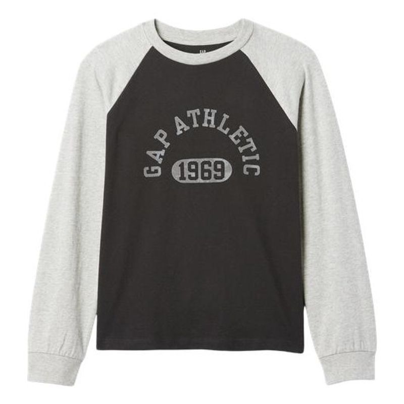 GAP - Polera Athletic Logo Manga Larga Hombre Gris