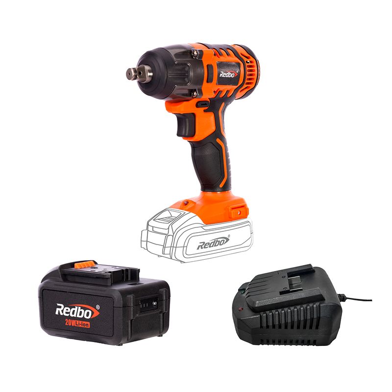 REDBO - Pack llave de impacto IW 21V-12.7 + cargador base + batería de 3.0 Ah