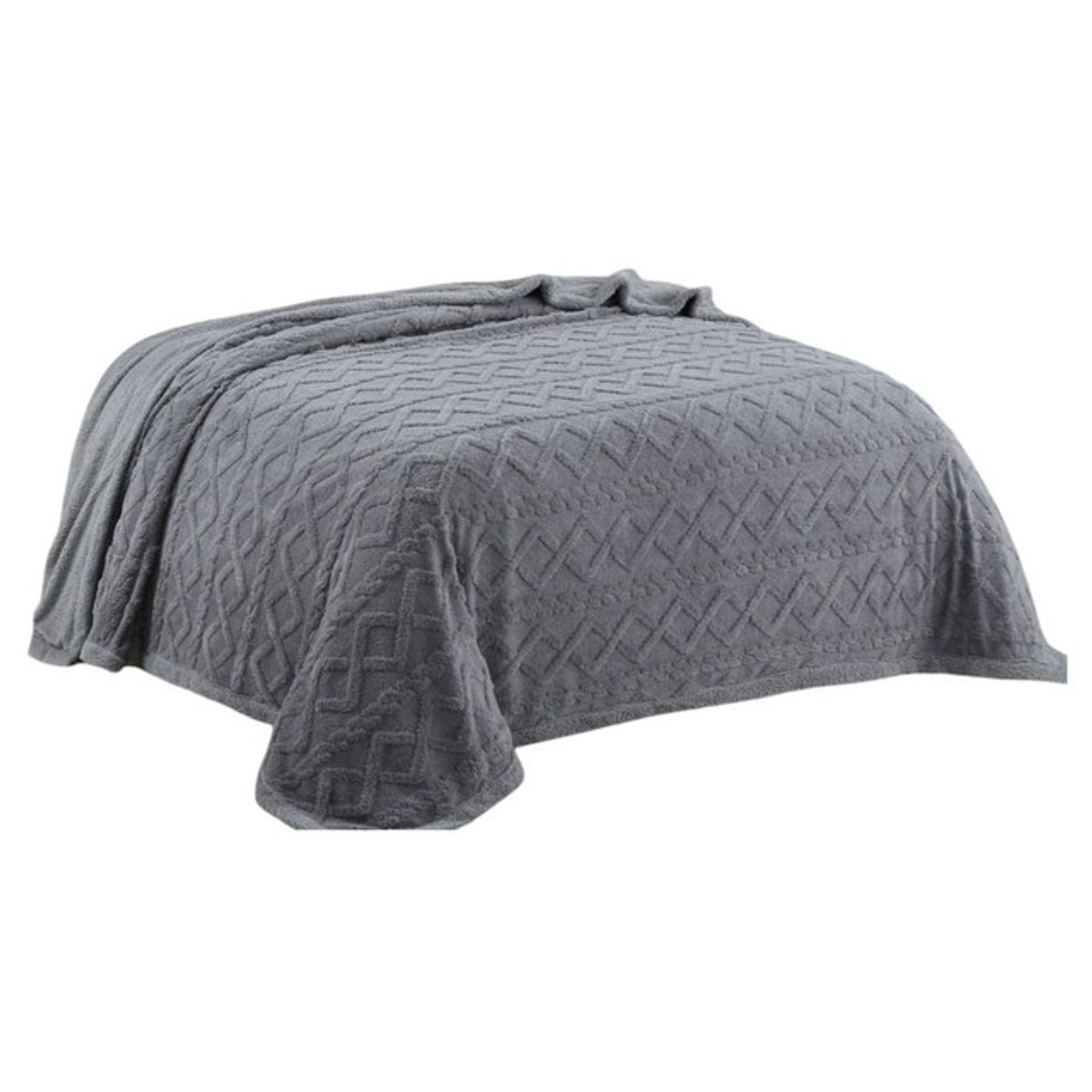 GENERICO - FRAZADA DISEÑO TRENZADO PLAZA Y MEDIA  200X230 P01