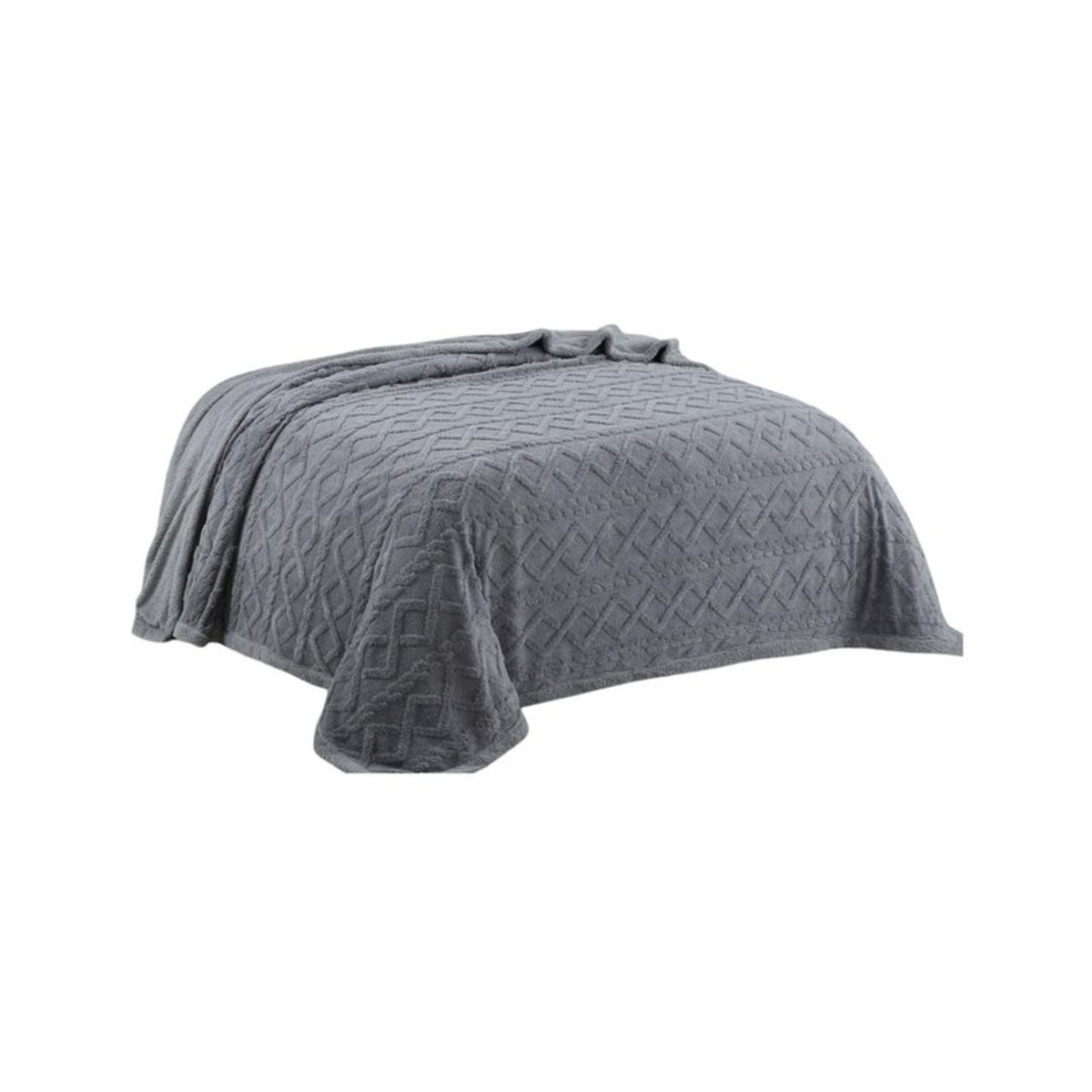 GENERICO - FRAZADA DISEÑO TRENZADO PLAZA Y MEDIA  200X230 P01