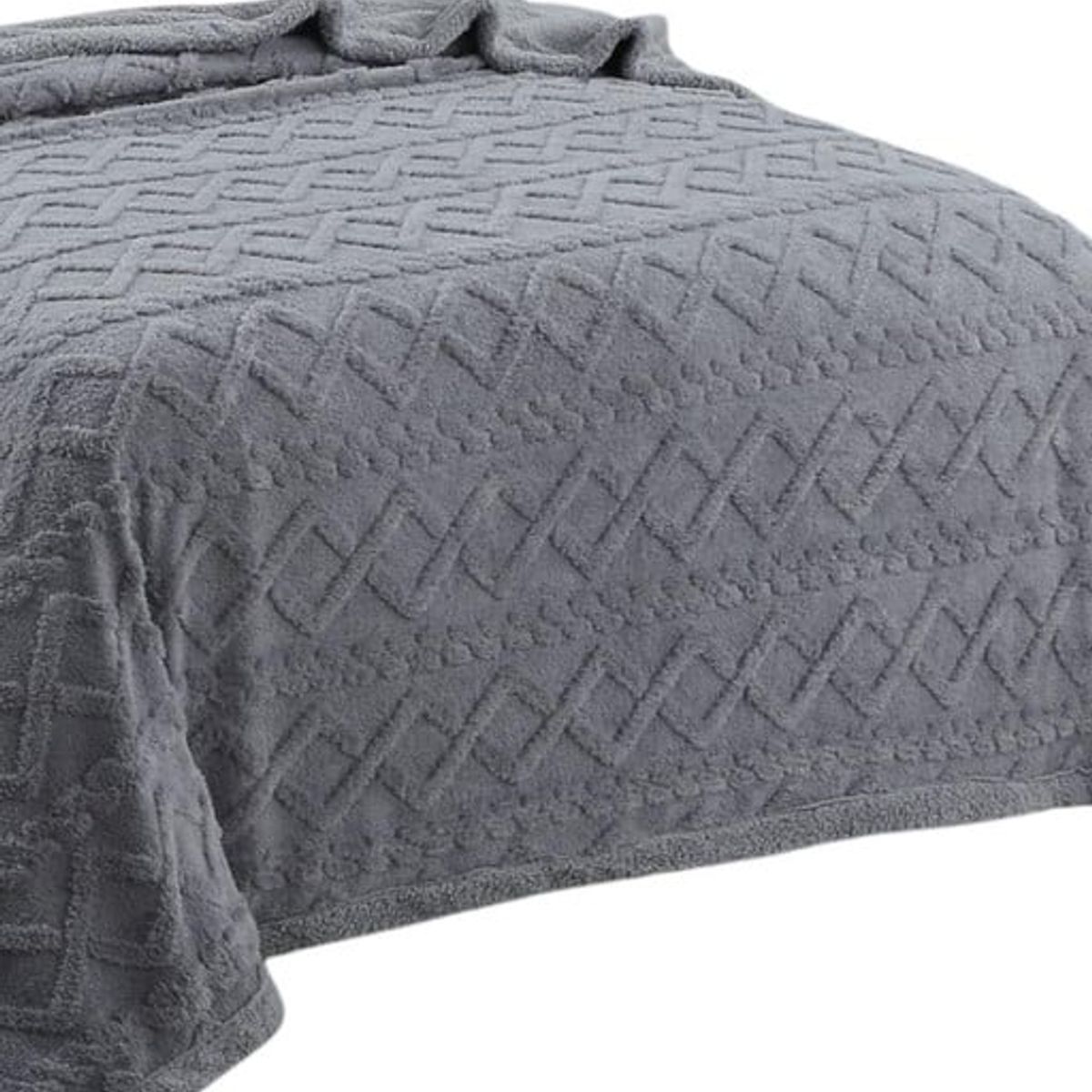 GENERICO - FRAZADA DISEÑO TRENZADO PLAZA Y MEDIA  200X230 P01