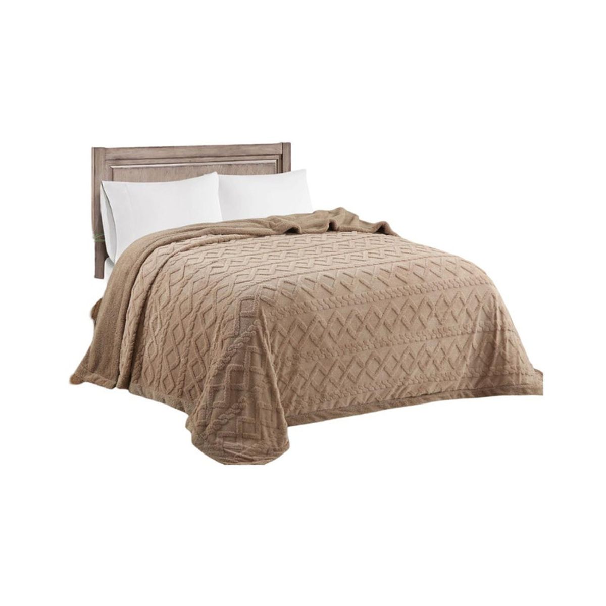 GENERICO - FRAZADA DISEÑO TRENZADO  PLAZA Y MEDIA  200X230 P06