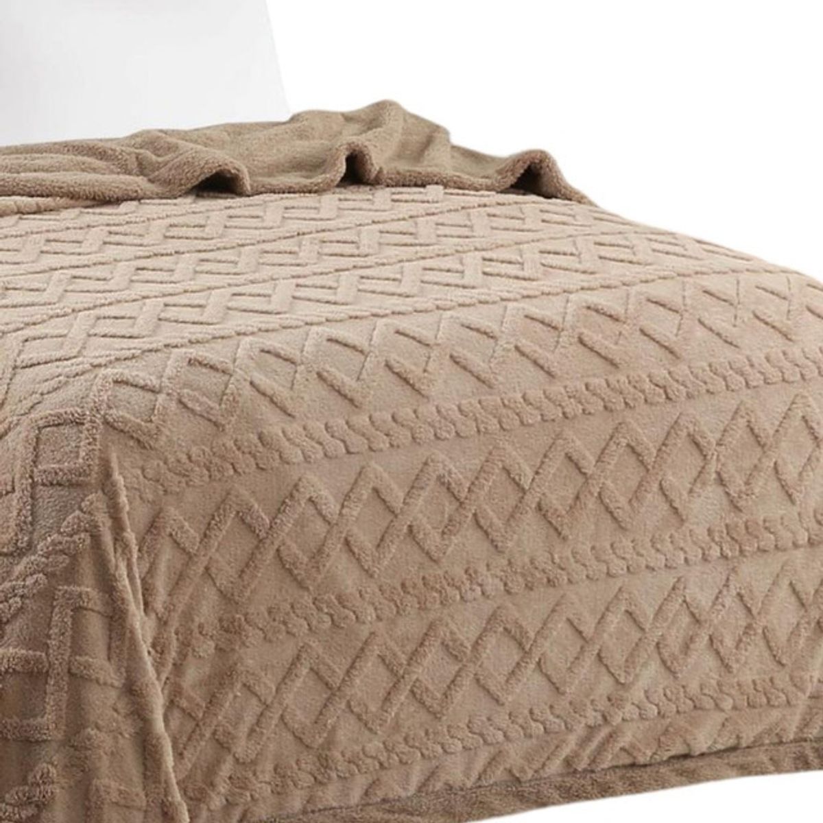 GENERICO - FRAZADA DISEÑO TRENZADO  PLAZA Y MEDIA  200X230 P06