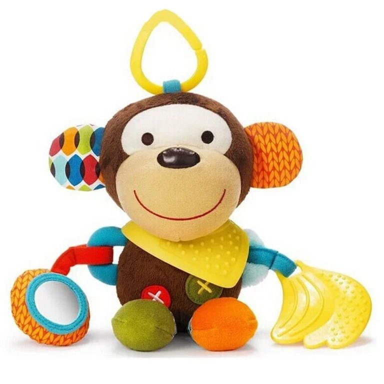 SONAJERO DE PELUCHE DE TELA ANIMALES MONO