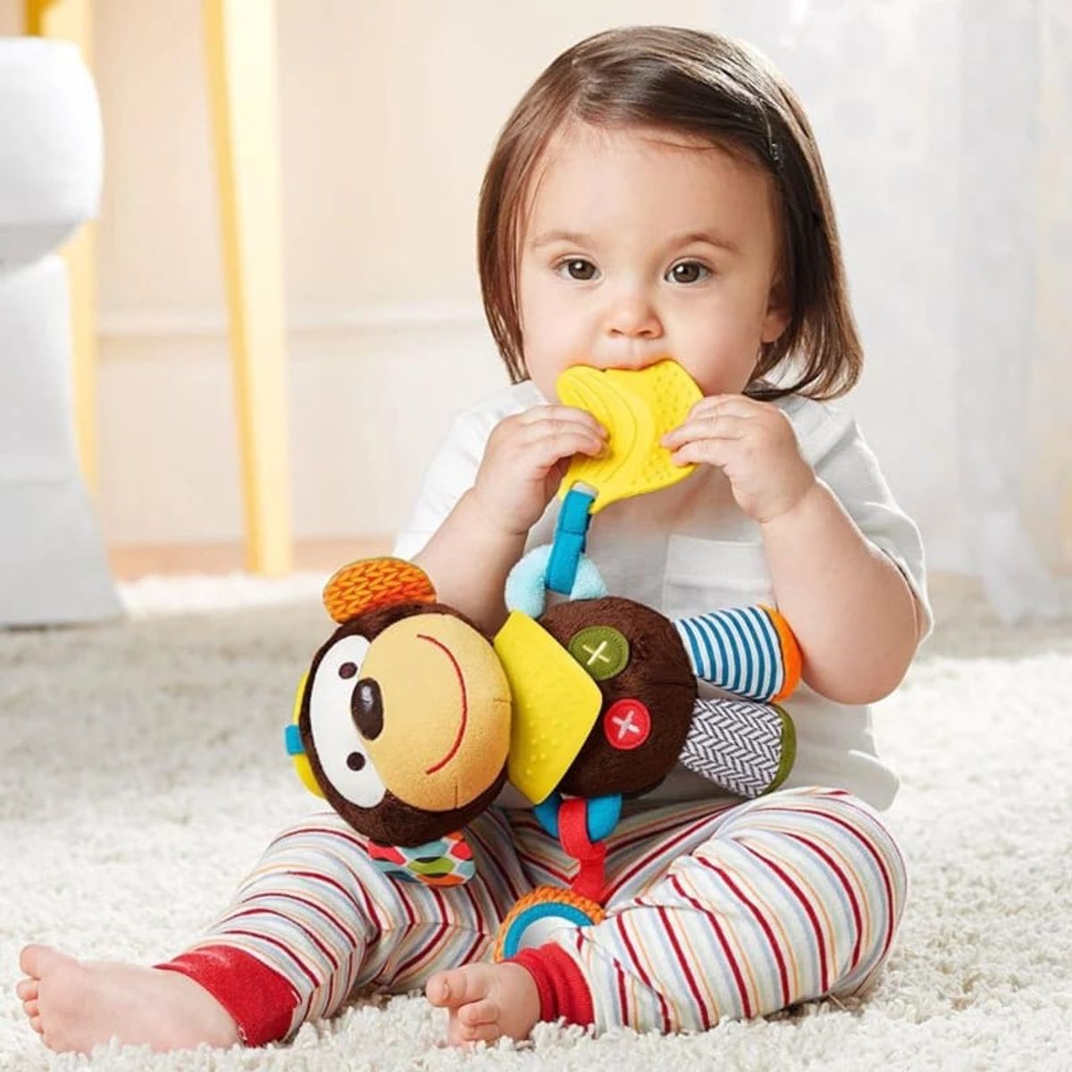 IRM - SONAJERO DE PELUCHE DE TELA ANIMALES MONO