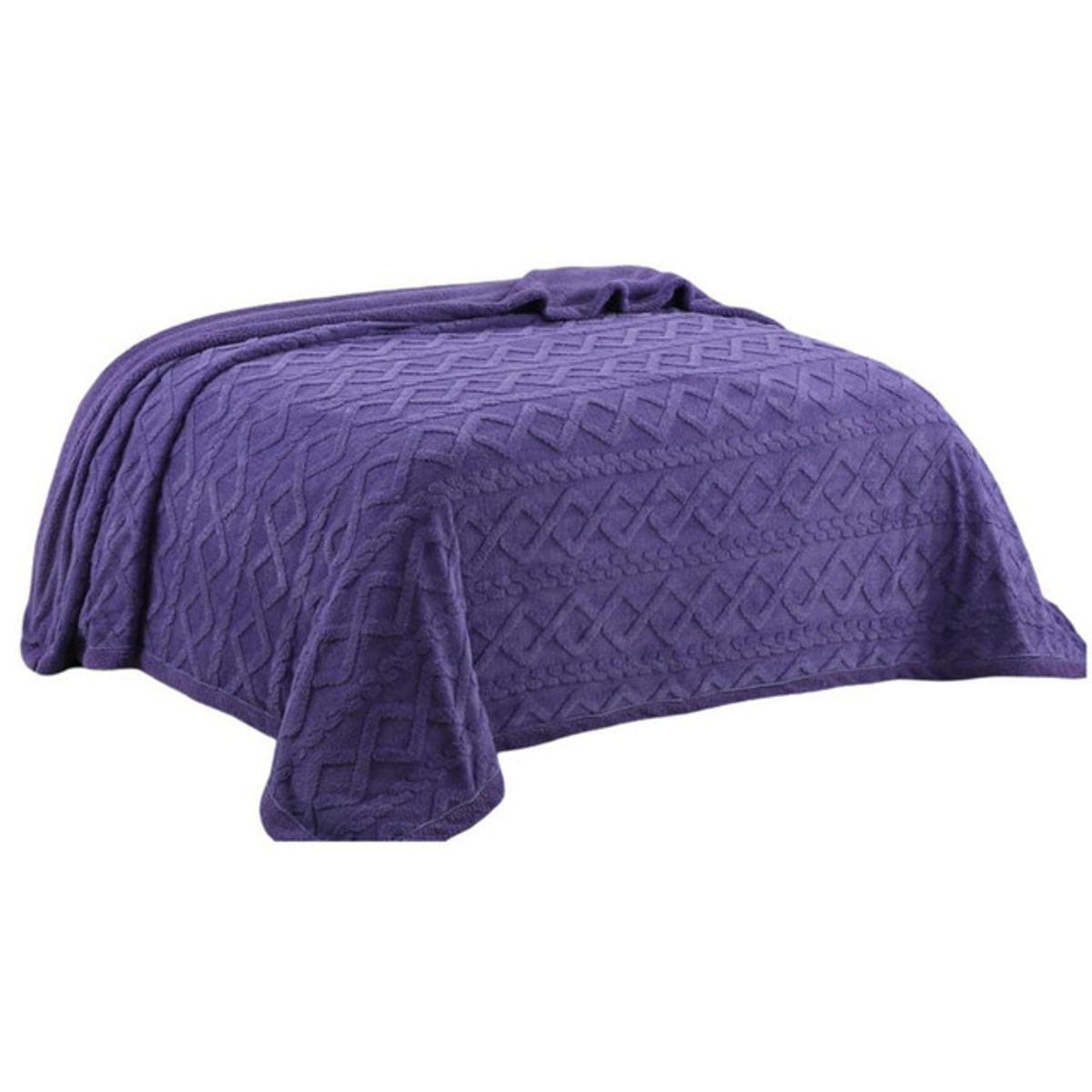 GENERICO - FRAZADA DISEÑO TRENZADO  2 PLAZA  200X230 T03