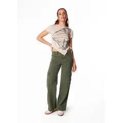 EFESIS - PANTALÓN VERDI WIDE BOLSILLO CARGO - Verde