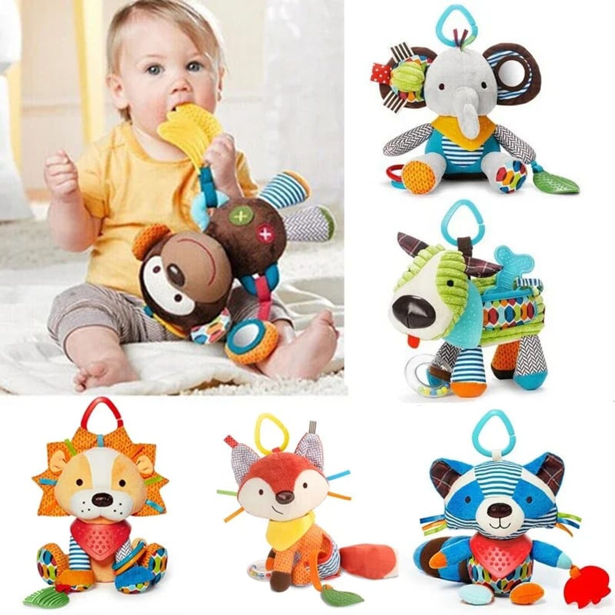 IRM - SONAJERO DE PELUCHE DE TELA ANIMALES GATO