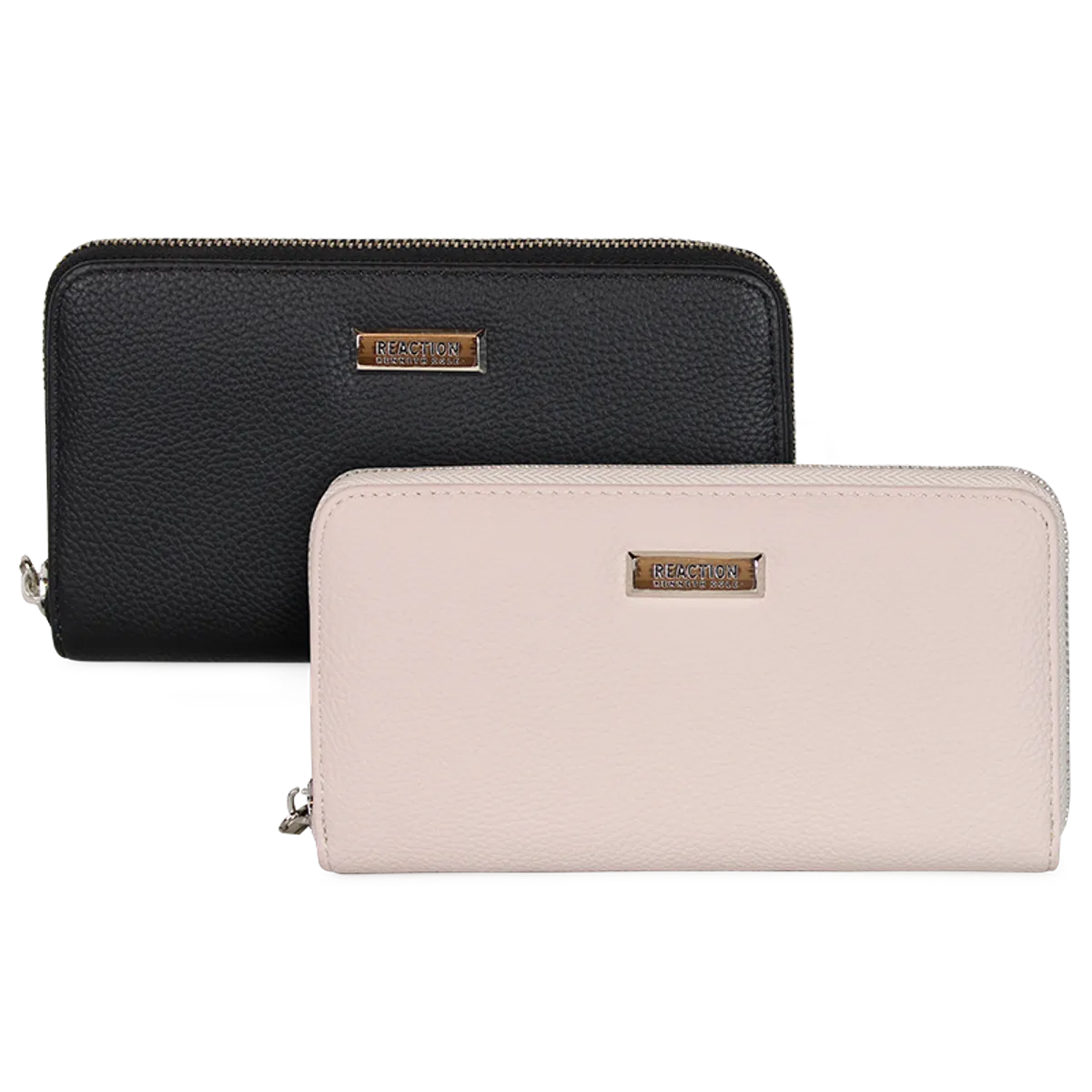 KENNETH COLE - 2 Billeteras de mujer Calixta negra y rosa palo Kenneth Cole