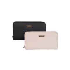 KENNETH COLE - 2 Billeteras de mujer Calixta negra y rosa palo
