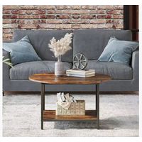 Mesa De Centro Lateral Living Redonda Doble Niveles