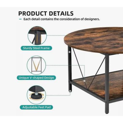 Imagen 2 del producto Mesa De Centro Lateral Living Redonda Doble Niveles