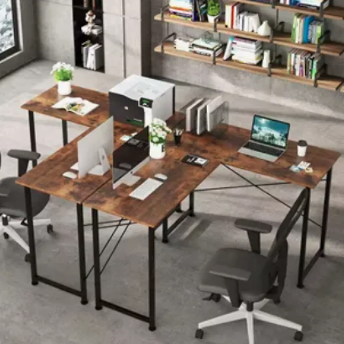 IDEEHOUSE - Escritorio Mesa Forma L Moderno 12048+10074cm