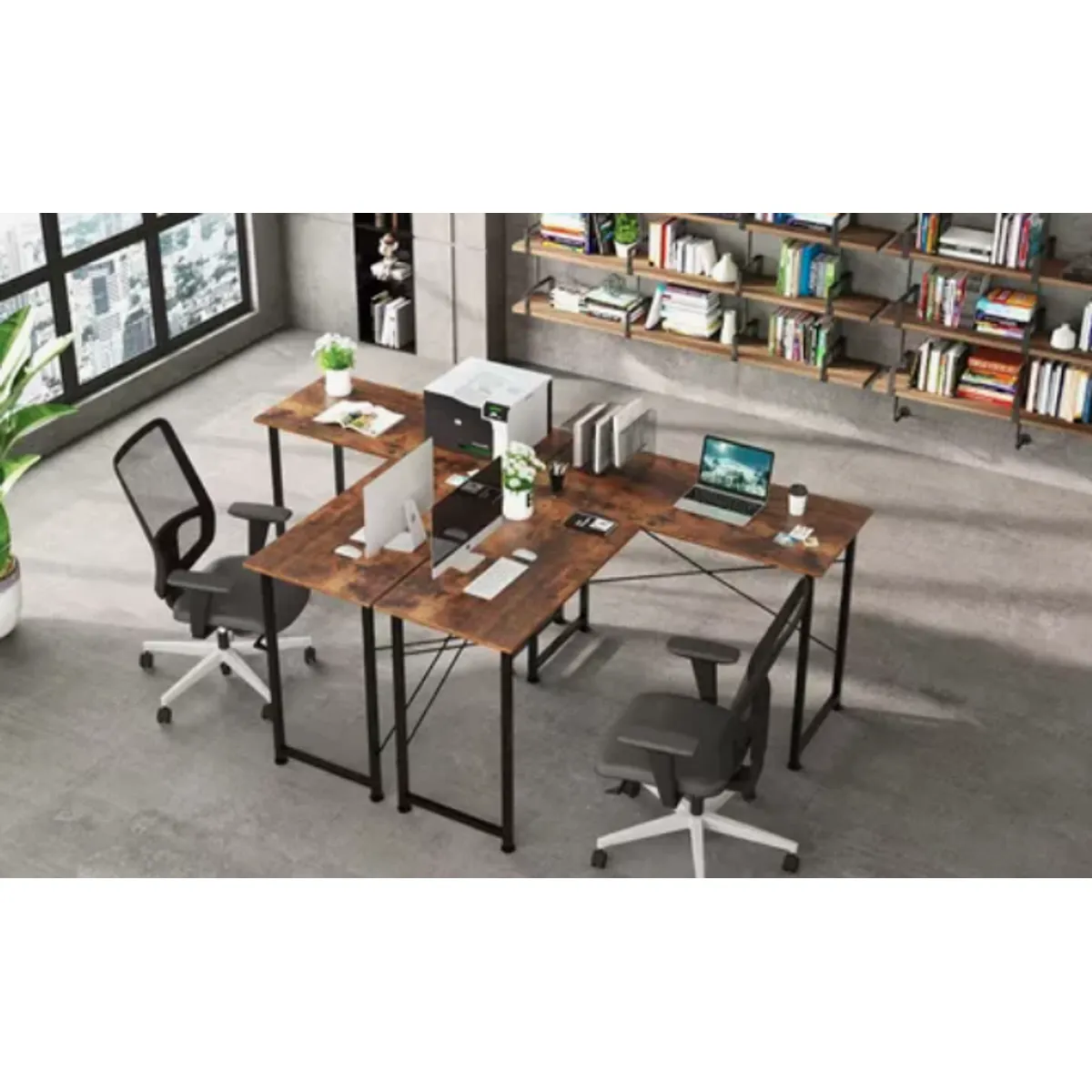 IDEEHOUSE - Escritorio Mesa Forma L Moderno 12048+10074cm