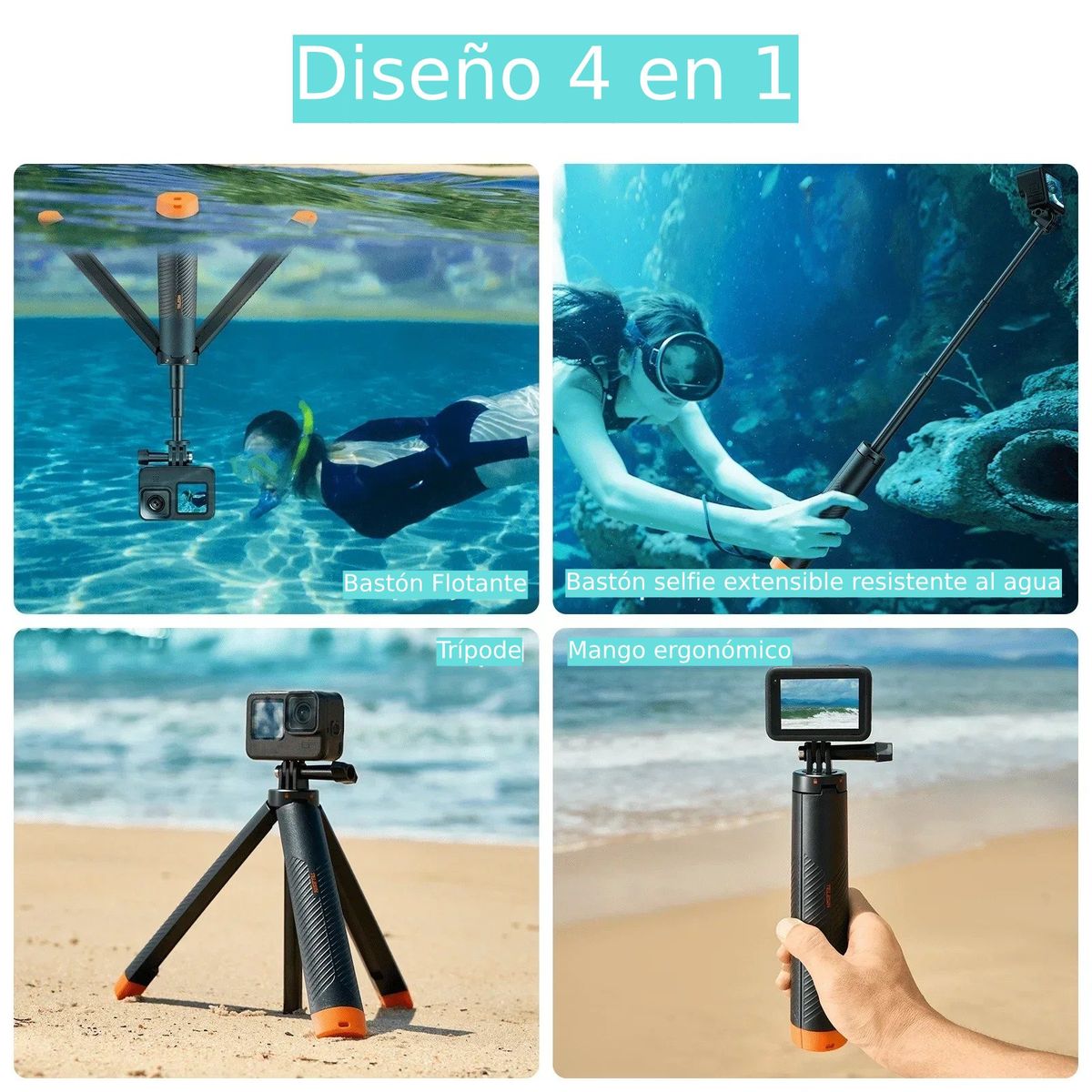 SHOOT - Bastón Tripode Flotante para GoPro y Otras Cámaras de Acción