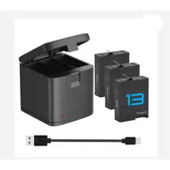 GENERICO - KIT 3 BATERÍAS + CARGADOR TRIPLE GOPRO 13 ALTERNATIVA