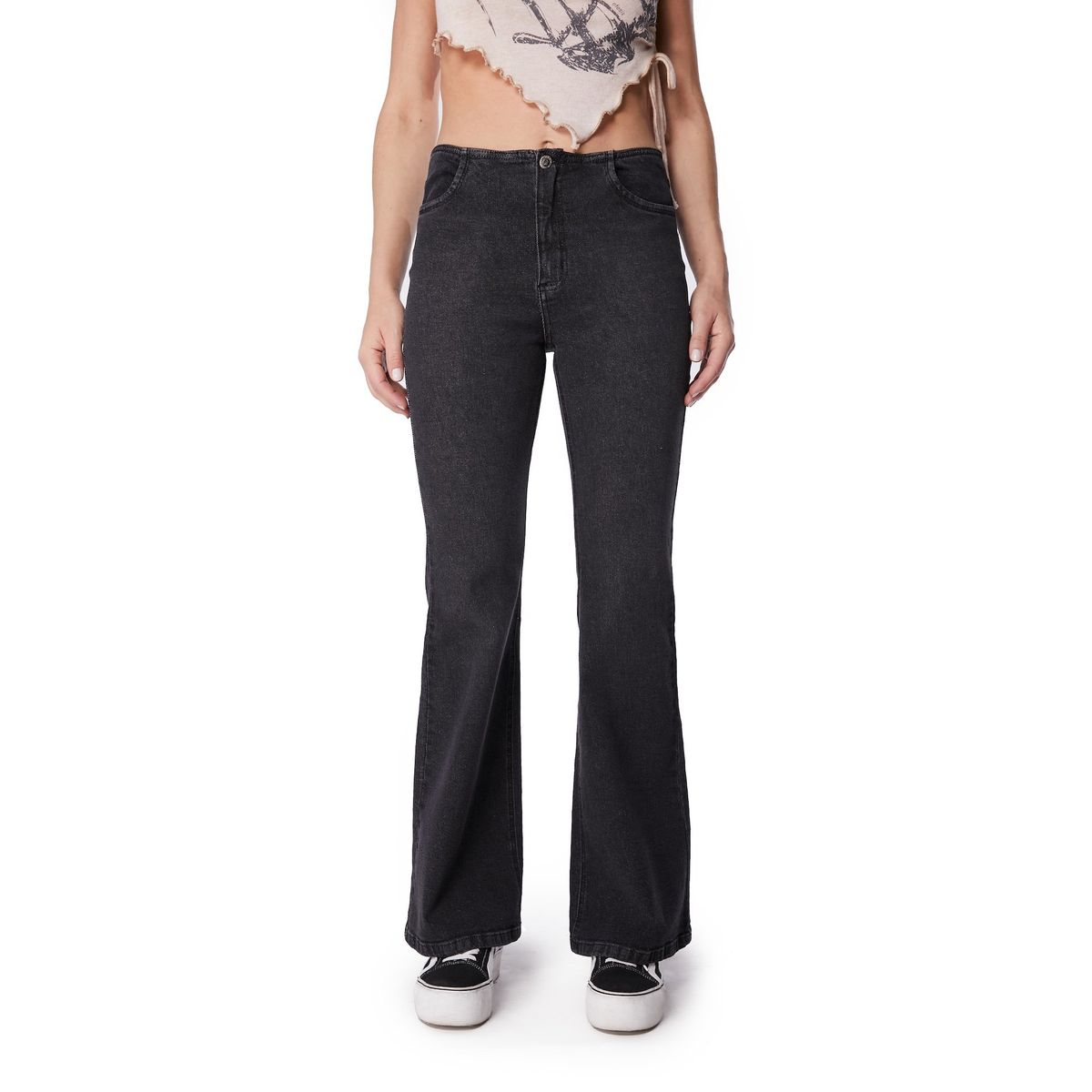 EFESIS - JEANS PRUNY FLARE S PRETINA - Negro