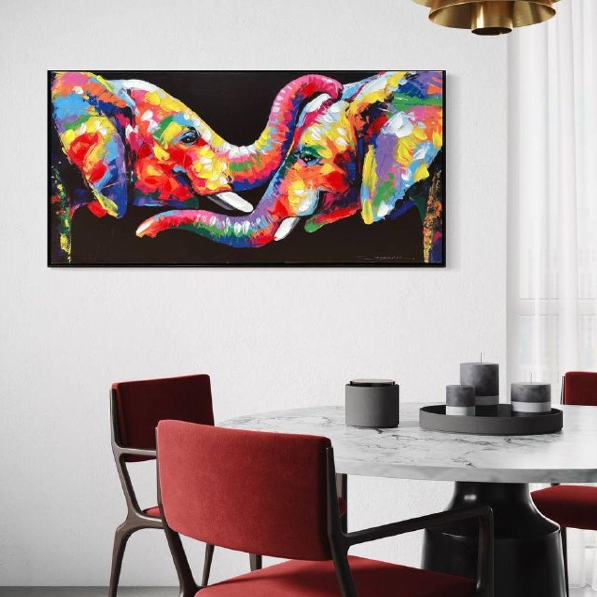 DEKAM DISEÑO - Cuadro Cara de Elefantes 140x70 cms