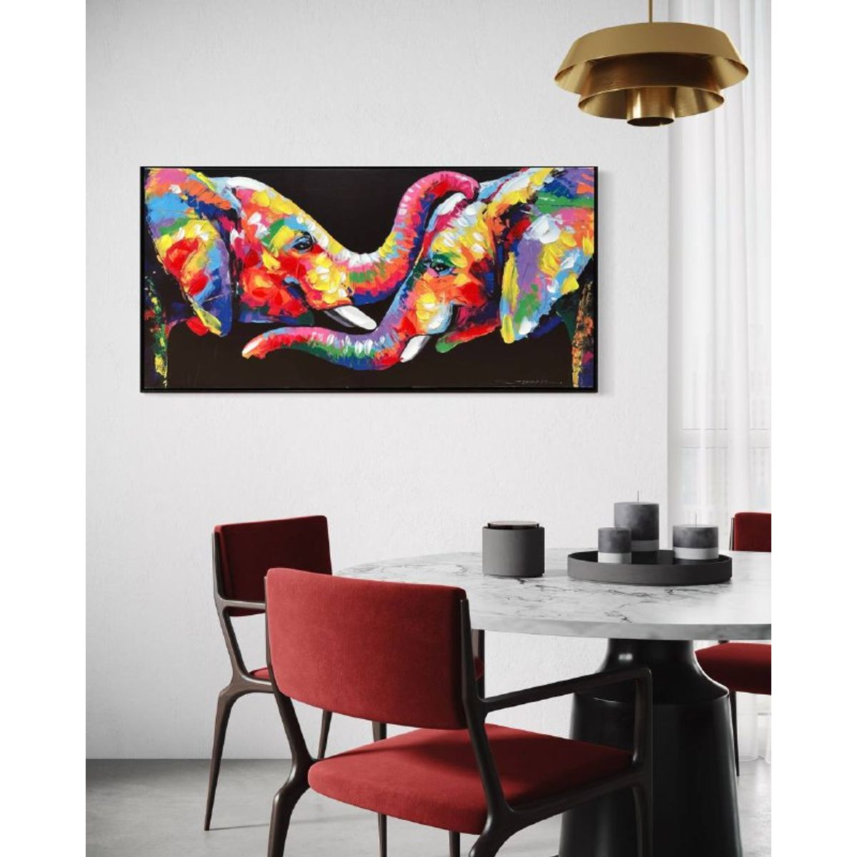 DEKAM DISEÑO - Cuadro Cara de Elefantes 140x70 cms