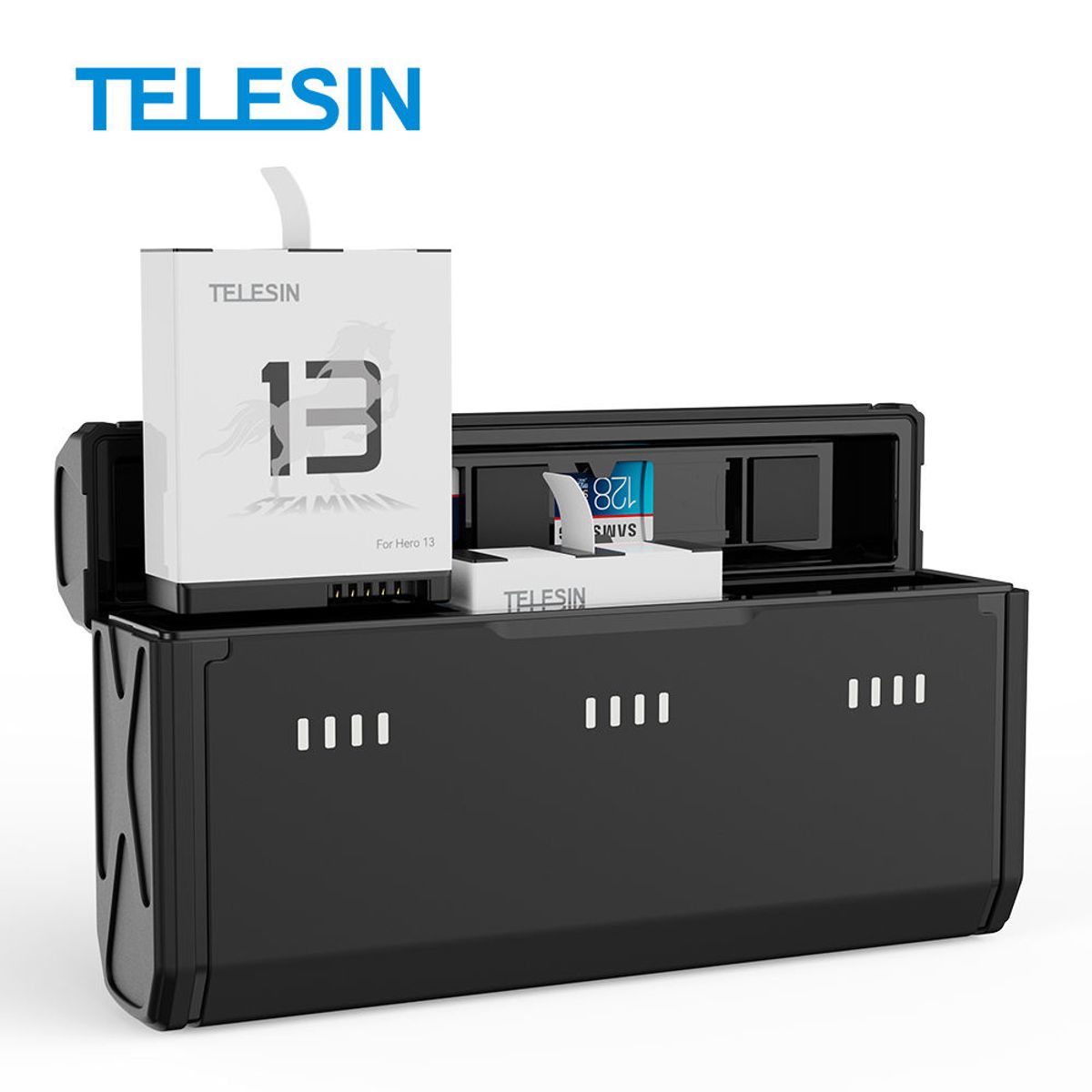 TELESIN - Cargador triple + 2 baterías Enduro para GoPro Hero 13 Black